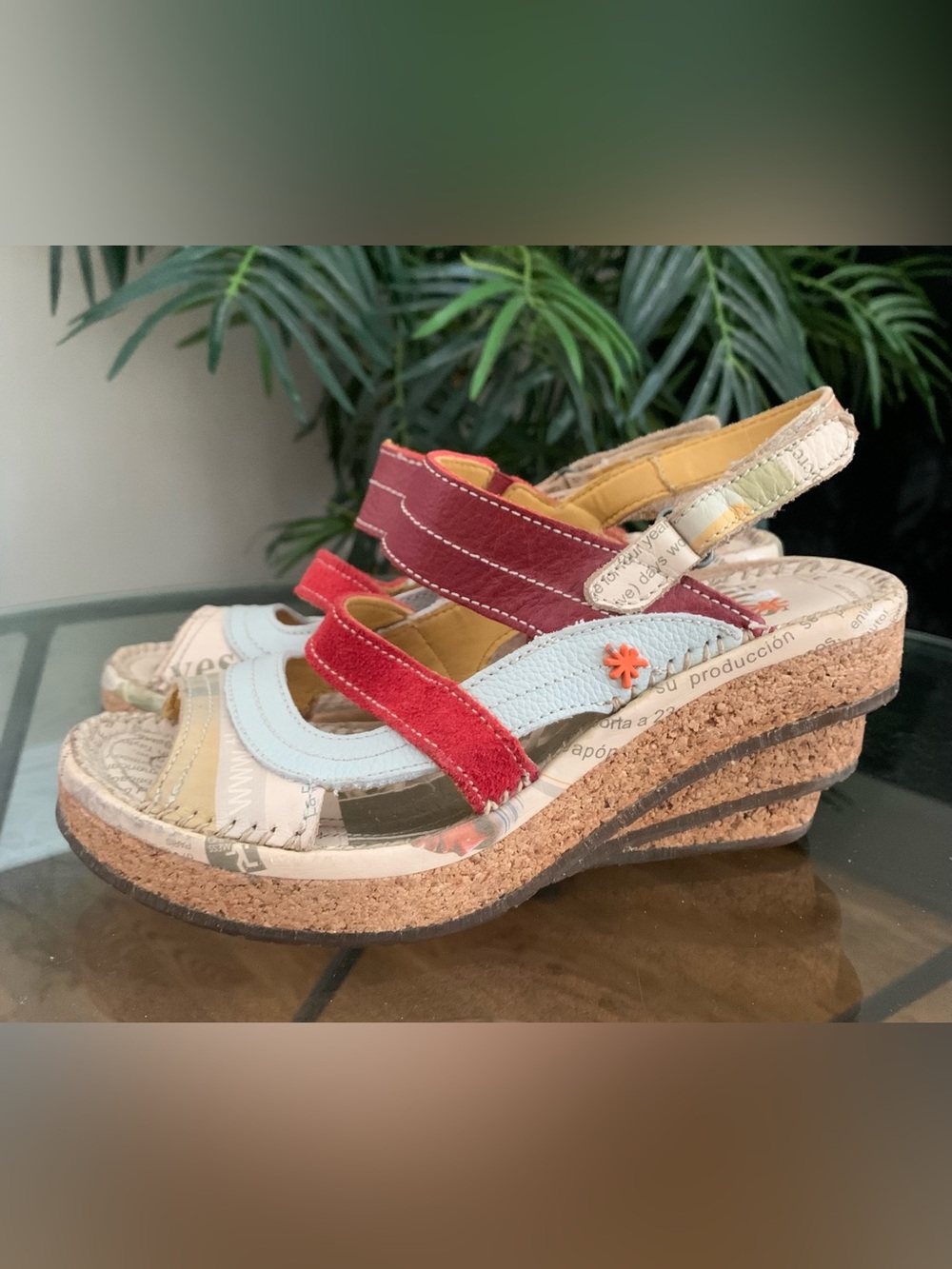 The Art Company Multicolor Cork Wedge Slingback SandalsUS 8